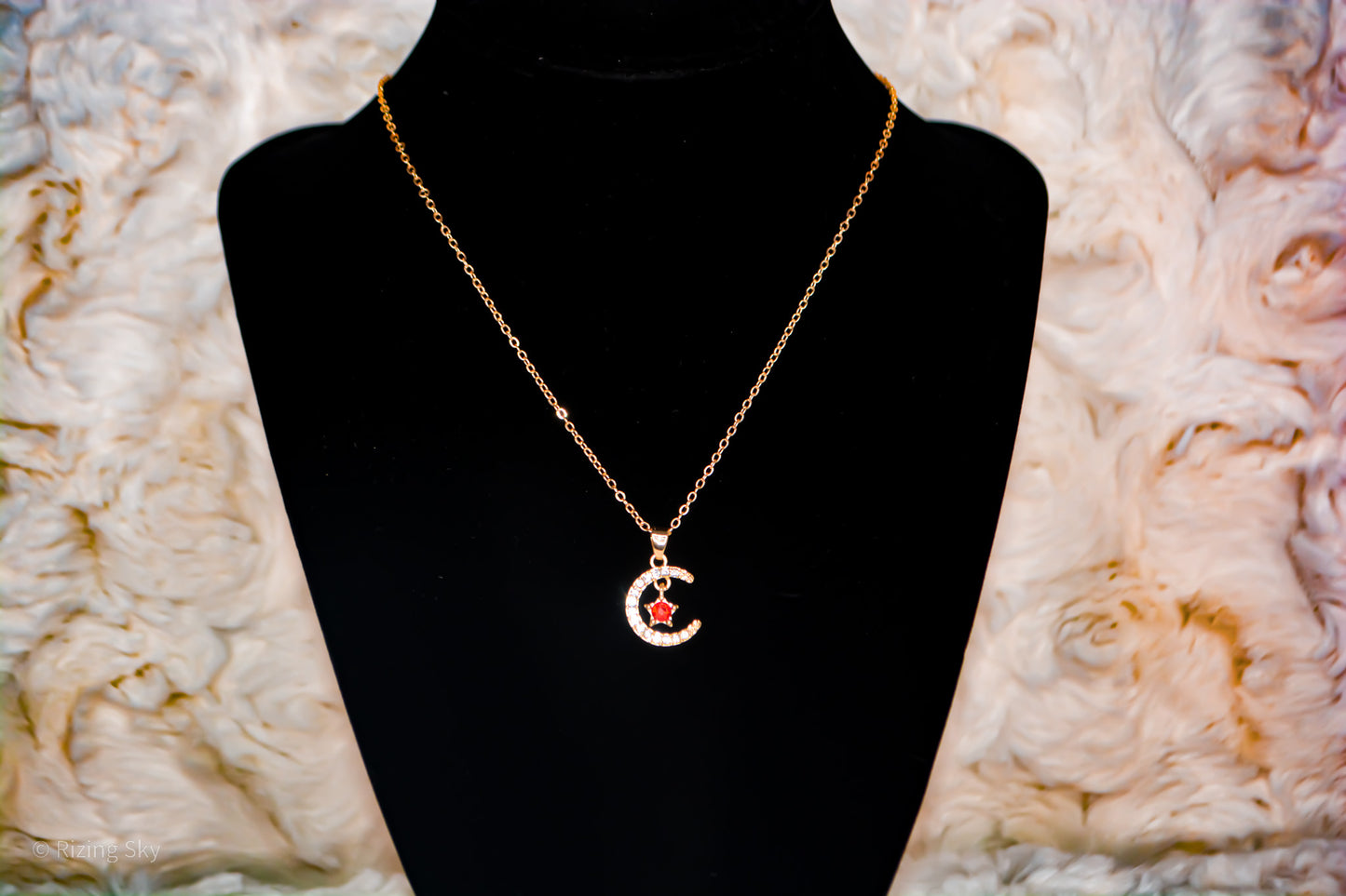 Birthstone Star and Moon Necklace
