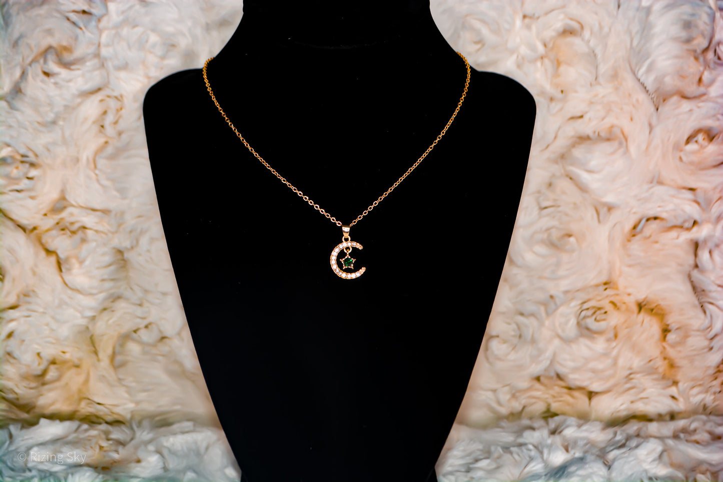 Birthstone Star and Moon Necklace